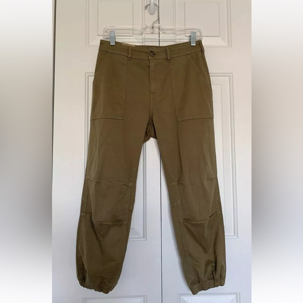 Faherty Crop Twill Utility Joggers Womens 26 Olive Casual Slim Ankle Pants NWT - Picture 7 of 13